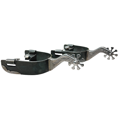 Espora Vinagre Billy 1 1/4" Preta com Detalhe e Roseta 3077 Inox