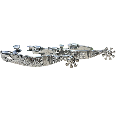 Espora Vinagre Boby 1 1/4" Preta com Detalhe e Roseta 3110 Inox